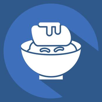 Icon Unagi. related to Sushi symbol. long shadow style. simple design editable. simple illustration vector