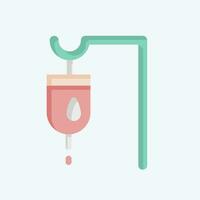 Icon Travenous Saline. related to World Cancer symbol. flat style. simple design editable. simple illustration vector