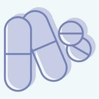 Icon Pills. related to World Cancer symbol. two tone style. simple design editable. simple illustration vector