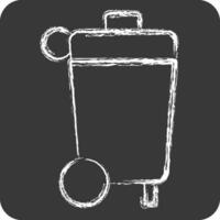 Icon Garbage Bin. related to Cleaning symbol. chalk Style. simple design editable. simple illustration vector