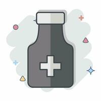 Icon Medicine 1. related to World Cancer symbol. comic style. simple design editable. simple illustration vector