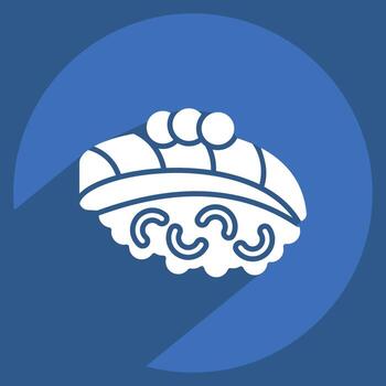 Icon Aji. related to Sushi symbol. long shadow style. simple design editable. simple illustration vector