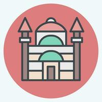 Icon Blue Mosque. related to Turkey symbol. color mate style. simple design editable. simple illustration vector