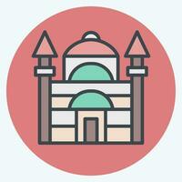 Icon Blue Mosque. related to Turkey symbol. color mate style. simple design editable. simple illustration vector