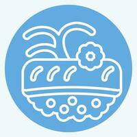 Icon Ike. related to Sushi symbol. blue eyes style. simple design editable. simple illustration vector