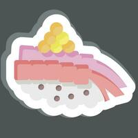 Sticker Amaebi. related to Sushi symbol. simple design editable. simple illustration vector
