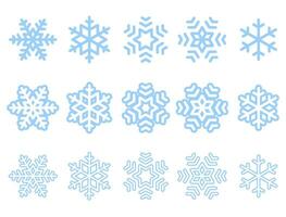 snowflake icon vector set