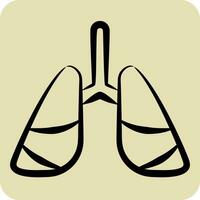 Icon Lung Cancer. related to World Cancer symbol. hand drawn style. simple design editable. simple illustration vector