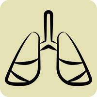 Icon Lung Cancer. related to World Cancer symbol. hand drawn style. simple design editable. simple illustration vector