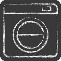 icono Lavado máquina. relacionado a limpieza símbolo. tiza estilo. sencillo diseño editable. sencillo ilustración vector