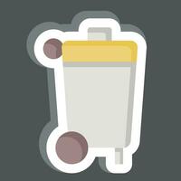 Sticker Garbage Bin. related to Cleaning symbol. simple design editable. simple illustration vector