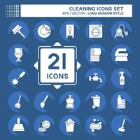 Icon Set Cleaning. related to Household Appliance symbol. long shadow style. simple design editable. simple illustration vector