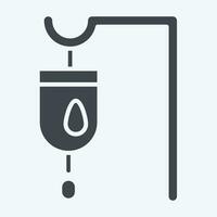 Icon Travenous Saline. related to World Cancer symbol. glyph style. simple design editable. simple illustration vector