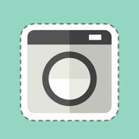 Sticker line cut Washing Machine. related to Cleaning symbol. simple design editable. simple illustration vector