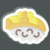 Sticker Aji. related to Sushi symbol. simple design editable. simple illustration vector