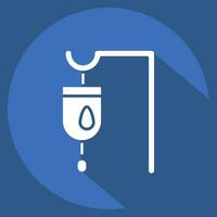 Icon Travenous Saline. related to World Cancer symbol. long shadow style. simple design editable. simple illustration vector