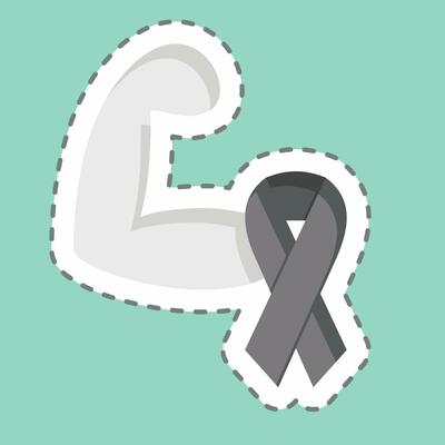 Sticker line cut Strong. related to World Cancer symbol. simple design editable. simple illustration