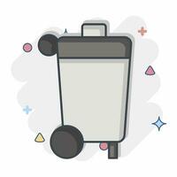 Icon Garbage Bin. related to Cleaning symbol. comic style. simple design editable. simple illustration vector