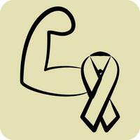 Icon Strong. related to World Cancer symbol. hand drawn style. simple design editable. simple illustration vector