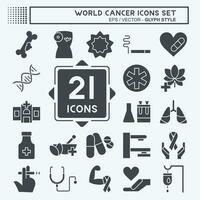 Icon Set World Cancer. related to Health symbol. glyph style. simple design editable. simple illustration vector