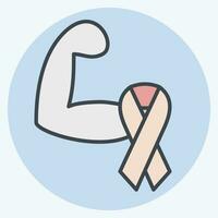 Icon Strong. related to World Cancer symbol. color mate style. simple design editable. simple illustration vector