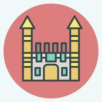 Icon Toplapi Palace. related to Turkey symbol. color mate style. simple design editable. simple illustration vector