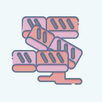 Icon Salmon. related to Sushi symbol. doodle style. simple design editable. simple illustration vector