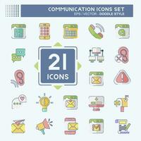 Icon Set Communication. related to Internet symbol. doodle style. simple design editable. simple illustration vector