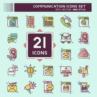 Icon Set Communication. related to Internet symbol. MBE style. simple design editable. simple illustration vector