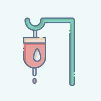 Icon Travenous Saline. related to World Cancer symbol. doodle style. simple design editable. simple illustration vector