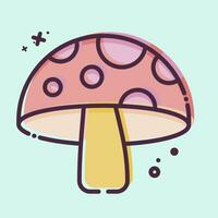 Icon Mushroom. related to Fruit and Vegetable symbol. MBE style. simple design editable. simple illustration vector