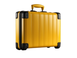 yellow suitcase isolated on transparent background generative ai png