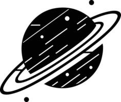 planet with rings logo in flat line art style vector