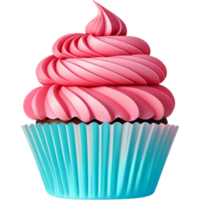 Delicious cupcake pink topping.AI Generative png