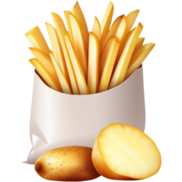 lleno patatas francés papas fritas.ai generativo png