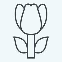 Icon Tulip. related to Turkey symbol. line style. simple design editable. simple illustration vector