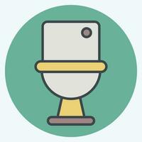 Icon Toilet. related to Cleaning symbol. color mate style. simple design editable. simple illustration vector