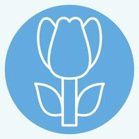 Icon Tulip. related to Turkey symbol. blue eyes style. simple design editable. simple illustration vector