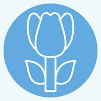 Icon Tulip. related to Turkey symbol. blue eyes style. simple design editable. simple illustration vector