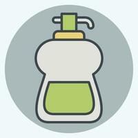 Icon Liquid Soap. related to Cleaning symbol. color mate style. simple design editable. simple illustration vector