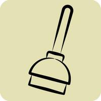 Icon Plunger. related to Cleaning symbol. hand drawn style. simple design editable. simple illustration vector