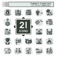 Icon Set Turkey. related to Education symbol. comic style. simple design editable. simple illustration vector