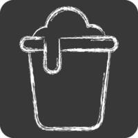 Icon Bucket. related to Cleaning symbol. chalk Style. simple design editable. simple illustration vector