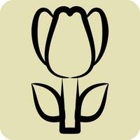 Icon Tulip. related to Turkey symbol. hand drawn style. simple design editable. simple illustration vector