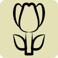 Icon Tulip. related to Turkey symbol. hand drawn style. simple design editable. simple illustration vector