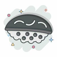 Icon Hirame. related to Sushi symbol. comic style. simple design editable. simple illustration vector