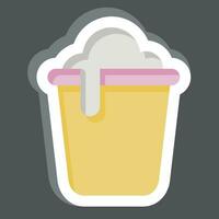 Sticker Bucket. related to Cleaning symbol. simple design editable. simple illustration vector