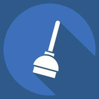 Icon Plunger. related to Cleaning symbol. long shadow style. simple design editable. simple illustration vector