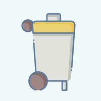 Icon Garbage Bin. related to Cleaning symbol. doodle style. simple design editable. simple illustration vector