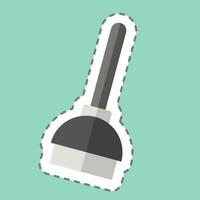 Sticker line cut Plunger. related to Cleaning symbol. simple design editable. simple illustration vector